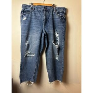 Old Navy Size 20 Straight Distressed Boho Jeans Ripped‎ Denim Relaxed Plus Sz